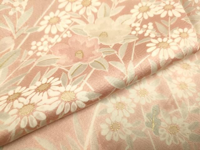 平和屋着物▽訪問着 草花文 暈し染め 金彩 正絹 逸品 DABA8561du