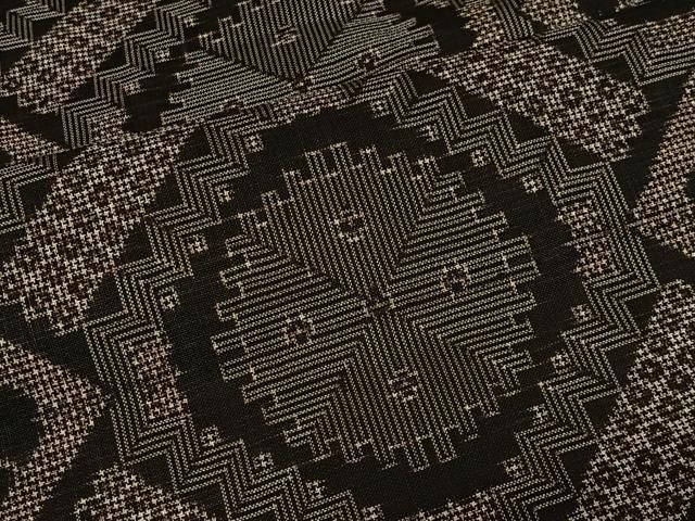 平和屋着物＃羽織 本場大島紬 龍郷絣 花菱文 正絹 逸品 CABB5502ua