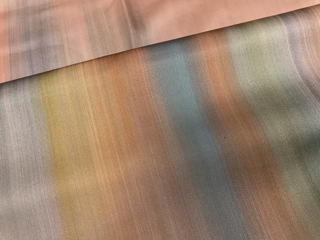 平和屋着物＃道行コート 単衣 霞文 暈し染め ロング丈 正絹 逸品