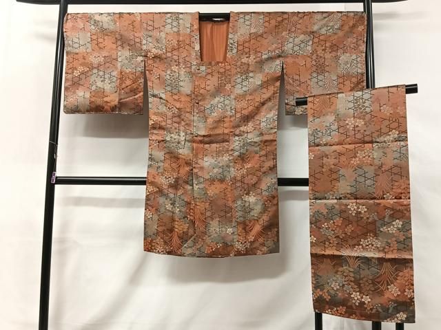 平和屋着物＃京の名門・菱屋六右ェ門 紬道行コート 花鏡文 暈し染め