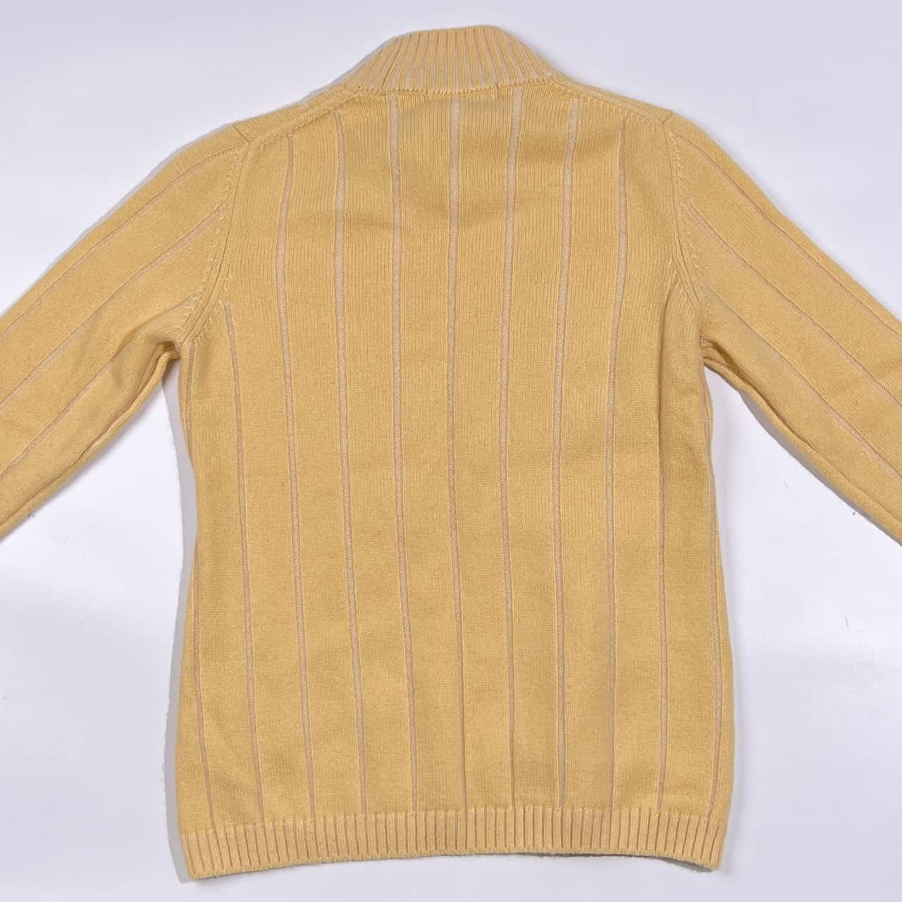 東京エンゼルカシミヤ100%イエローハンドメイドニットセーター