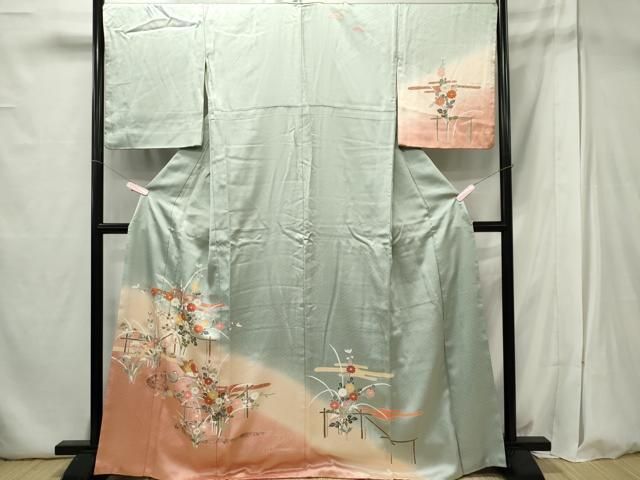 平和屋着物□訪問着 花鳥文 暈し染め 金銀彩 正絹 逸品 CABB1835ou