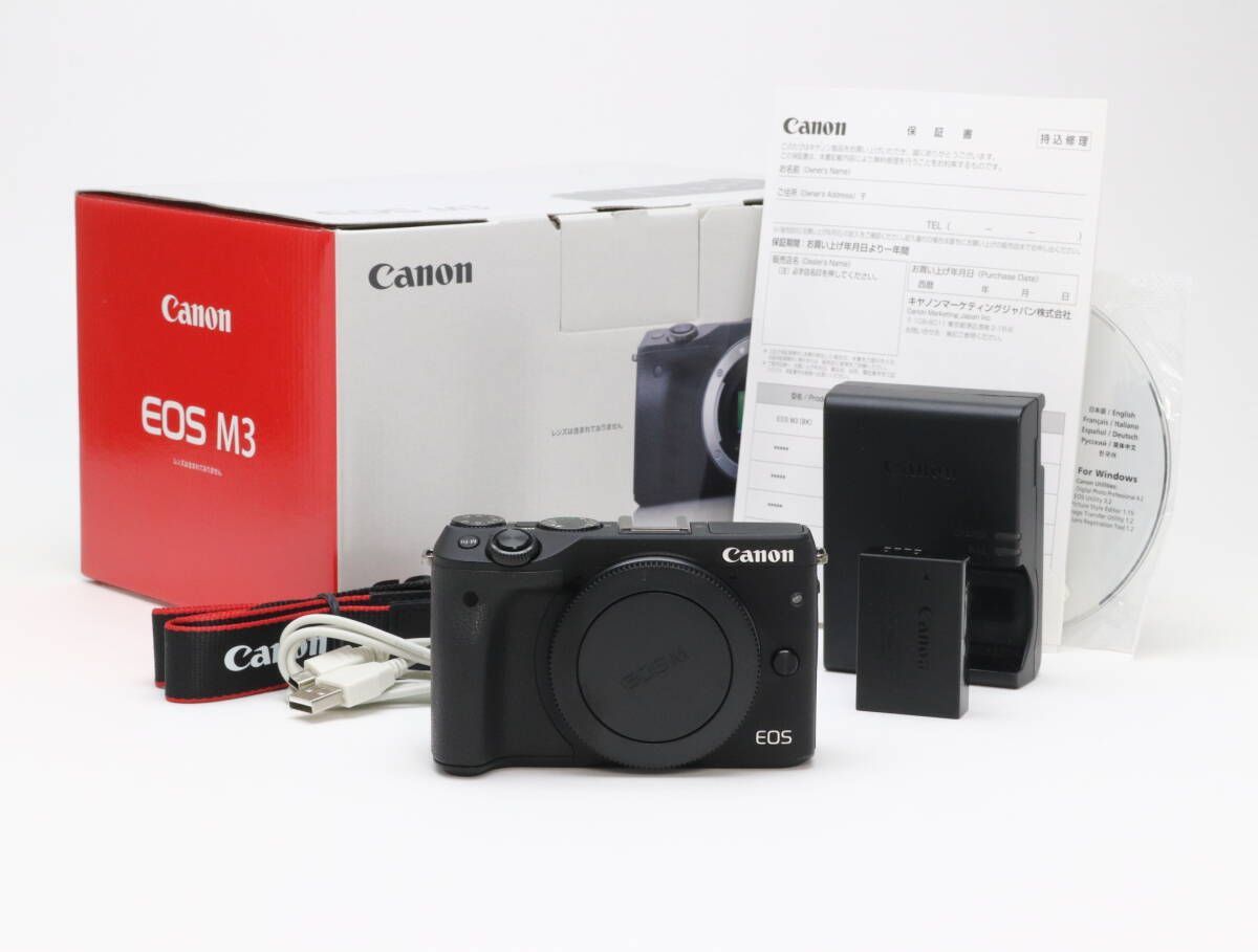 B 並品 Canon キヤノン EOS M 3 ボディ ブラック 初期不良 対応 212-97