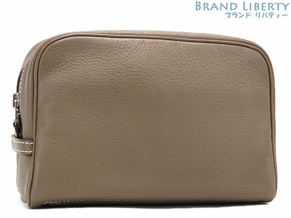 エルメス HERMES トゥルース ヴィクトリア PM ポーチ セカンドバッグ 小物入れ コスメケース 化粧ポーチ クラッチバッグ エトゥープ ベージュ シルバー金具 エトープ トリヨンクレマンス