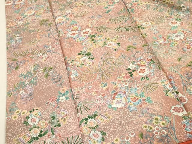 平和屋着物□上質な小紋 草花 金彩 正絹 逸品 DABA6706op - メルカリ