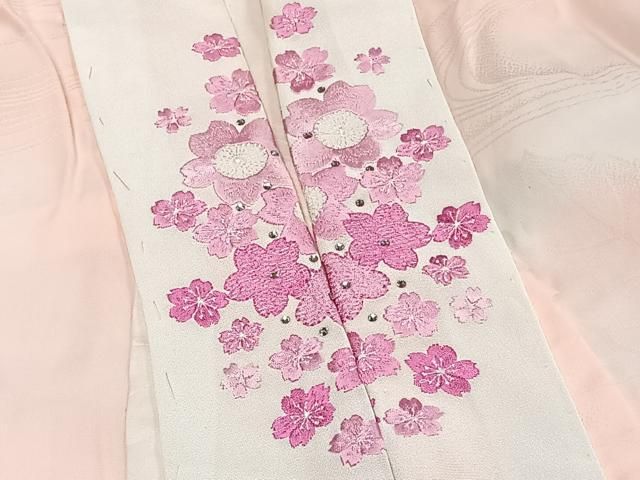 平和屋着物□長襦袢 無双仕立て 菊地紋 暈し染め 半衿刺繍 正絹 逸品