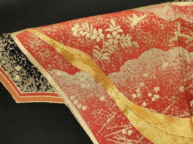 平和屋着物□豪華黒留袖 駒刺繍 地紙飛鶴文 金彩 正絹 逸品 CABB1869ou