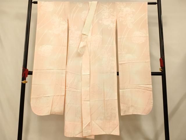 平和屋着物□振袖用長襦袢 無双仕立て 草花丸地紋 虹色 暈し染め 三越