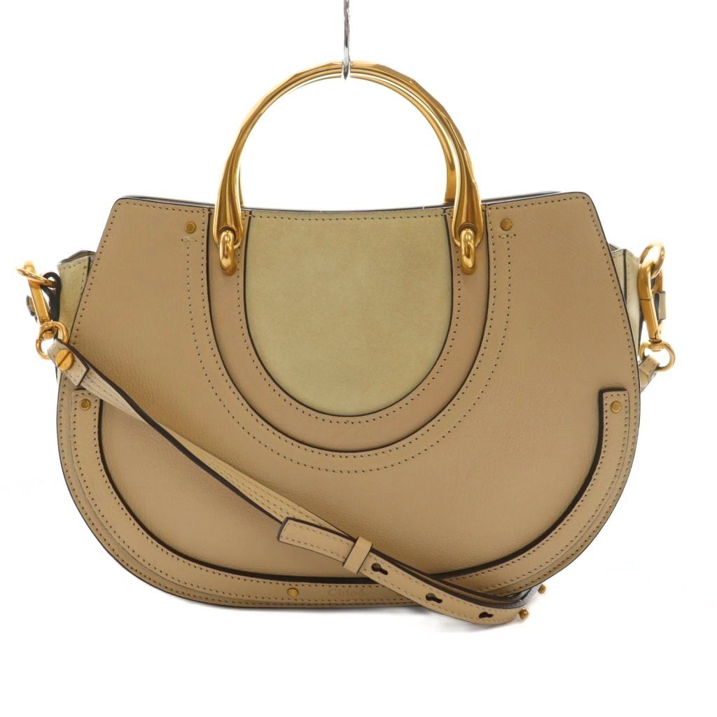 Chloé ベージュ レザー ハンドバッグ Chloe - Chloe クロエ パラティ ベージュ 2WAYバッグ レザー Chloe