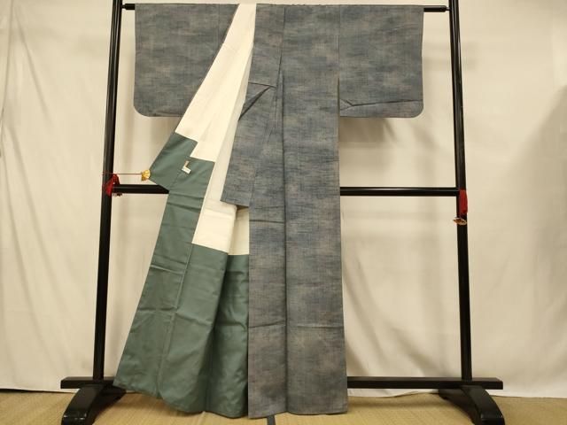 平和屋着物□上質な紬 霞文 暈し染め ますいわ屋扱い 正絹 逸品