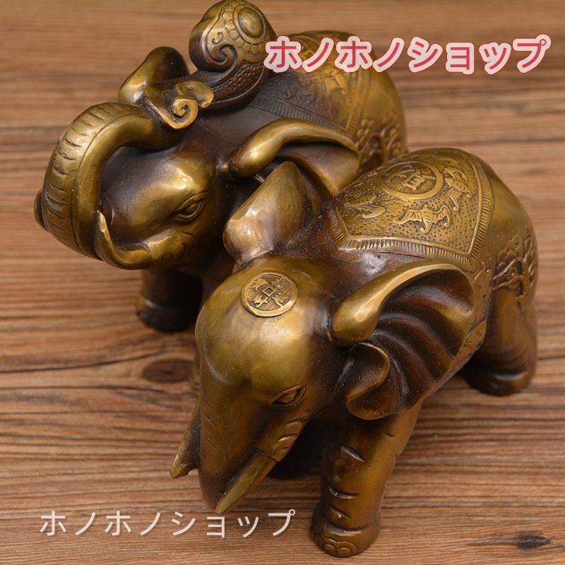 象 ゴールド 2体 置物 - メルカリ