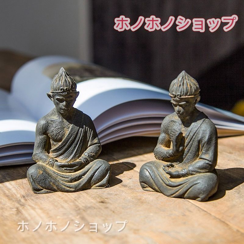 古作 木彫 サヌマーン像 インド 猿の神様 古道具 アンティーク