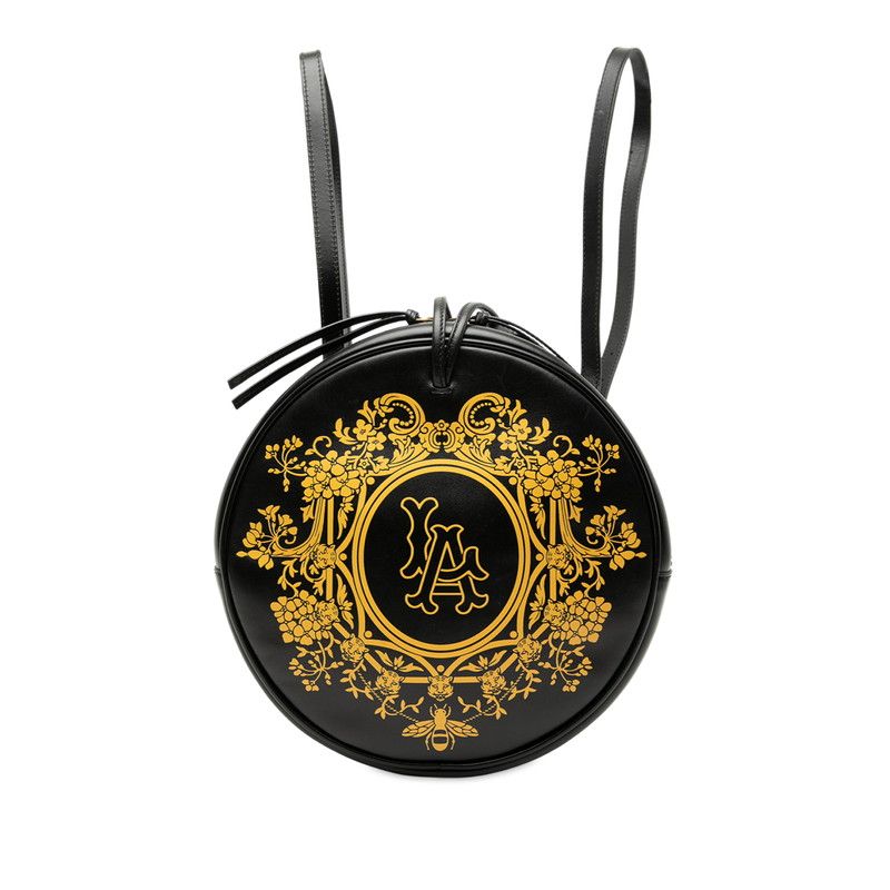 グッチ × MLB 総柄 リュック バックパック 543324 ブラック イエロー レザー レディース GUCCI 1-0246708