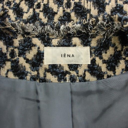 イエナ IENA ＆NAVY GIOLICAジャガードジャケット ノーカラー