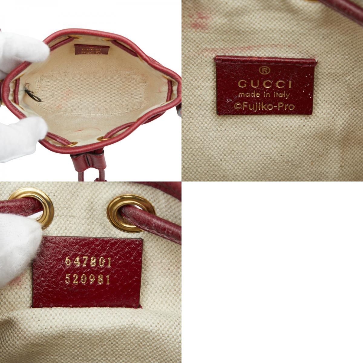 グッチ × ドラえもん マイクロGGスプリーム ミニ バケットバッグ 斜め