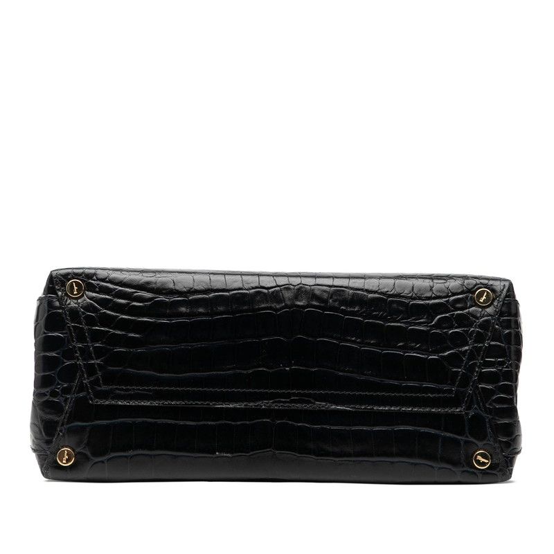 サルヴァトーレフェラガモ ヴァラ クロコ型押し ハンドバッグ