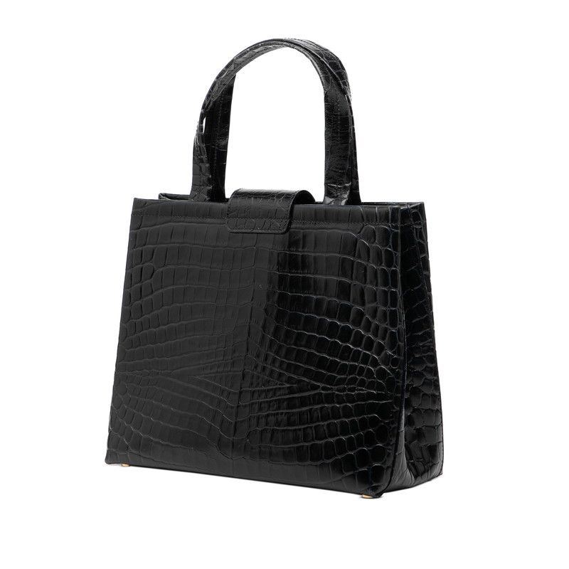 美品　サルヴァトー・レフェラガモ　 クロコ型押し　レザー ハンドバッグ 茶 美品 サルヴァトー・レフェラガモ クロコ型押し レザー ハンドバッグ 茶