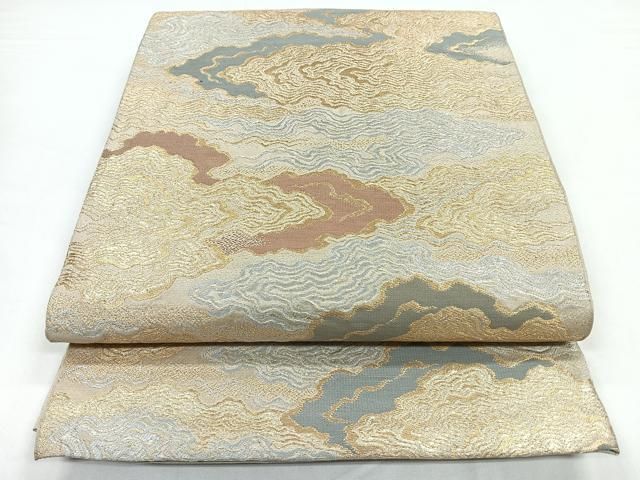 平和屋着物◎六通柄袋帯 霞文 金銀糸 正絹 逸品 CABB1178nb - メルカリ