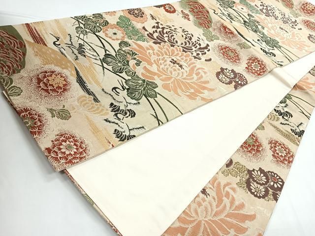 平和屋着物◎アンティーク 大正ロマン 六通柄袋帯 飛鶴文 乱菊 正絹