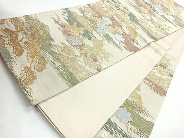 平和屋着物◎六通柄袋帯 椿楓文 金銀糸 正絹 逸品 CABB1187nb - メルカリ