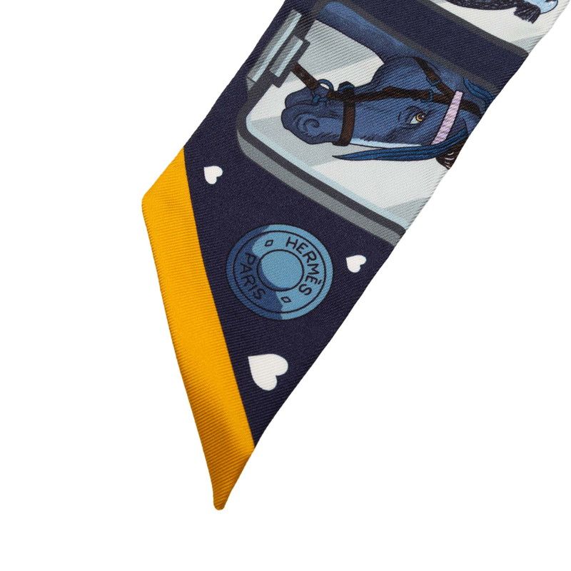 エルメス ツイリー STORY ストーリー ネイビー マルチカラー シルク レディース HERMES 1-0247961