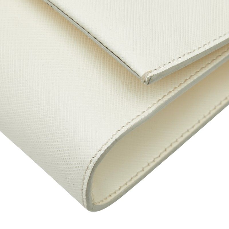 【Salvatore Ferragamo】美品カッティングレザー ヴァラリボン白 サルヴァトーレフェラガモ ヴァラ リボン チェーン ショルダーバッグ