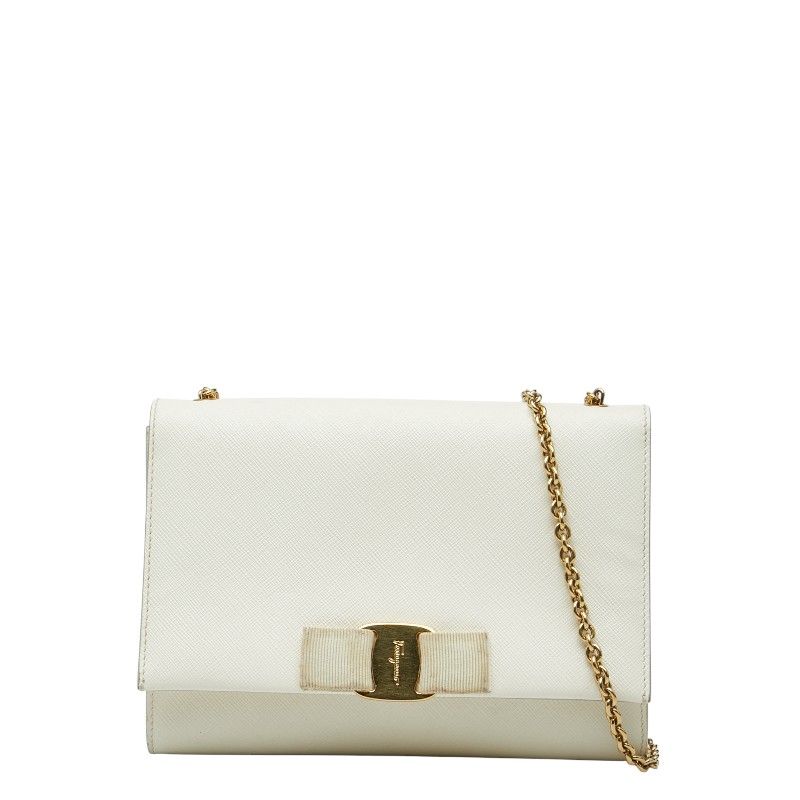 サルヴァトーレフェラガモ ヴァラ リボン チェーン ショルダーバッグ