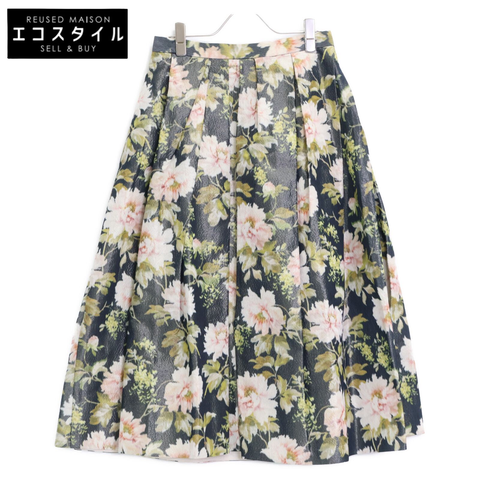 DRAWER ドゥロワー ﾌﾞﾗｯｸ系 ﾚｰﾖﾝ混 ﾌﾗﾜｰﾌﾟﾘﾝﾄﾀｯｸｽｶｰﾄ 36 - メルカリ