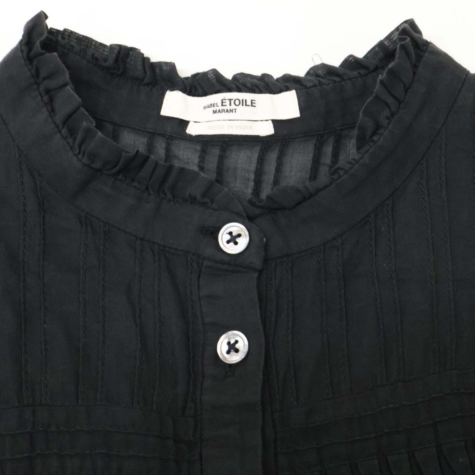 ISABEL MARANT イザベルマラン ﾌﾞﾗｯｸ Lanikaye dress ﾌﾘﾙﾜﾝﾋﾟｰｽ 36