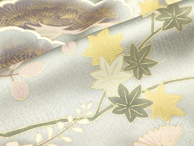 平和屋着物□豪華色留袖 駒刺繍 草花松文 金彩 正絹 逸品 DABA6792op