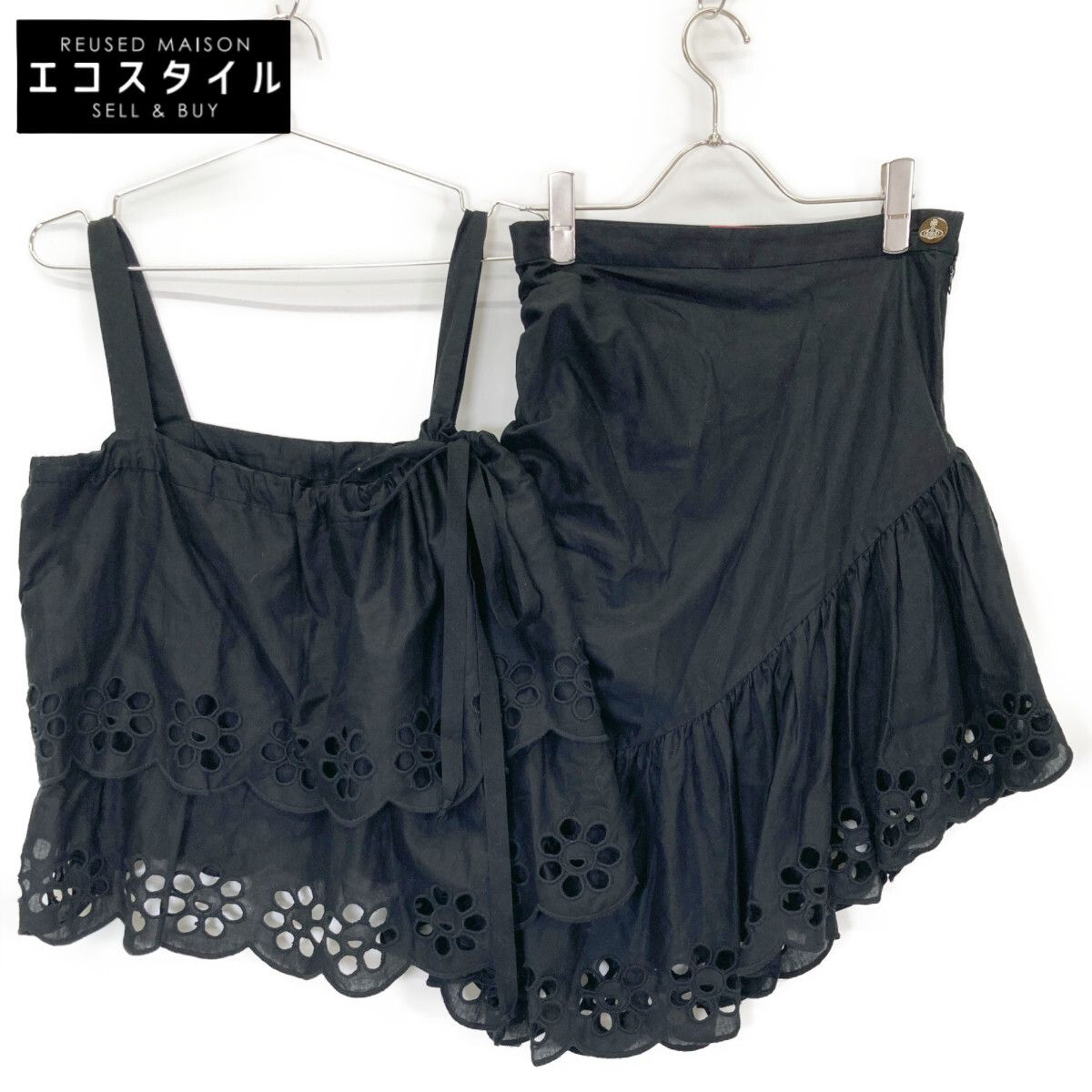 VivienneWestwoodRedLabel ヴィヴィアンウエストウッドレッドレーベル ﾌﾞﾗｯｸ ﾎﾞｰﾗﾚｰｽｷｬﾐｿｰﾙ ｱｼﾝﾒﾄﾘｰｽｶｰﾄ ｾｯﾄｱｯﾌﾟ 2