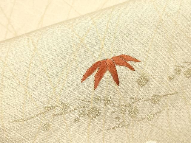 平和屋着物□訪問着 駒刺繍 枝松 枝梅 暈し染め 金彩 正絹 逸品