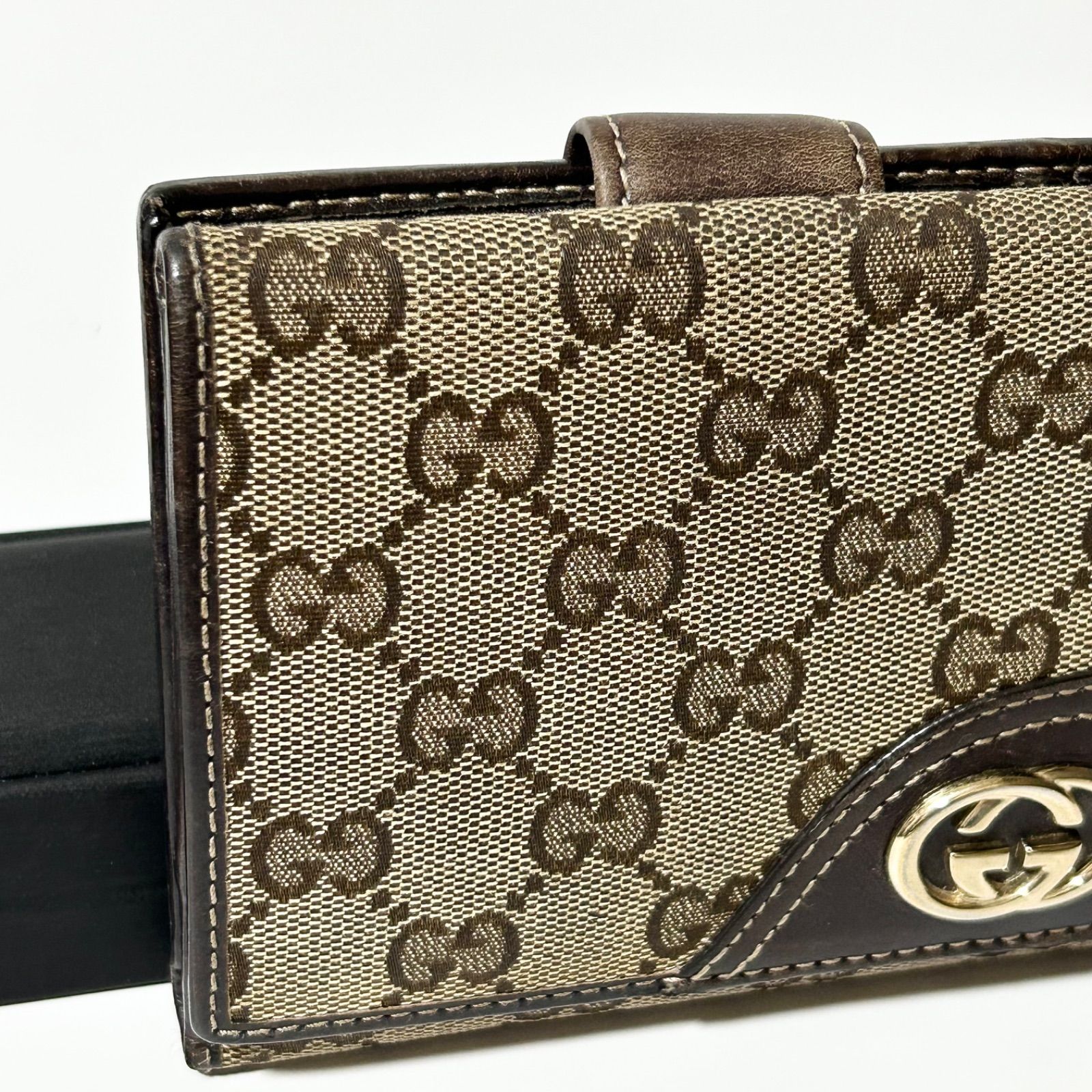 GUCCI GGキャンバス Wホック 二つ折り財布 131594 2113 ウォレット ベージュ 0057211 c