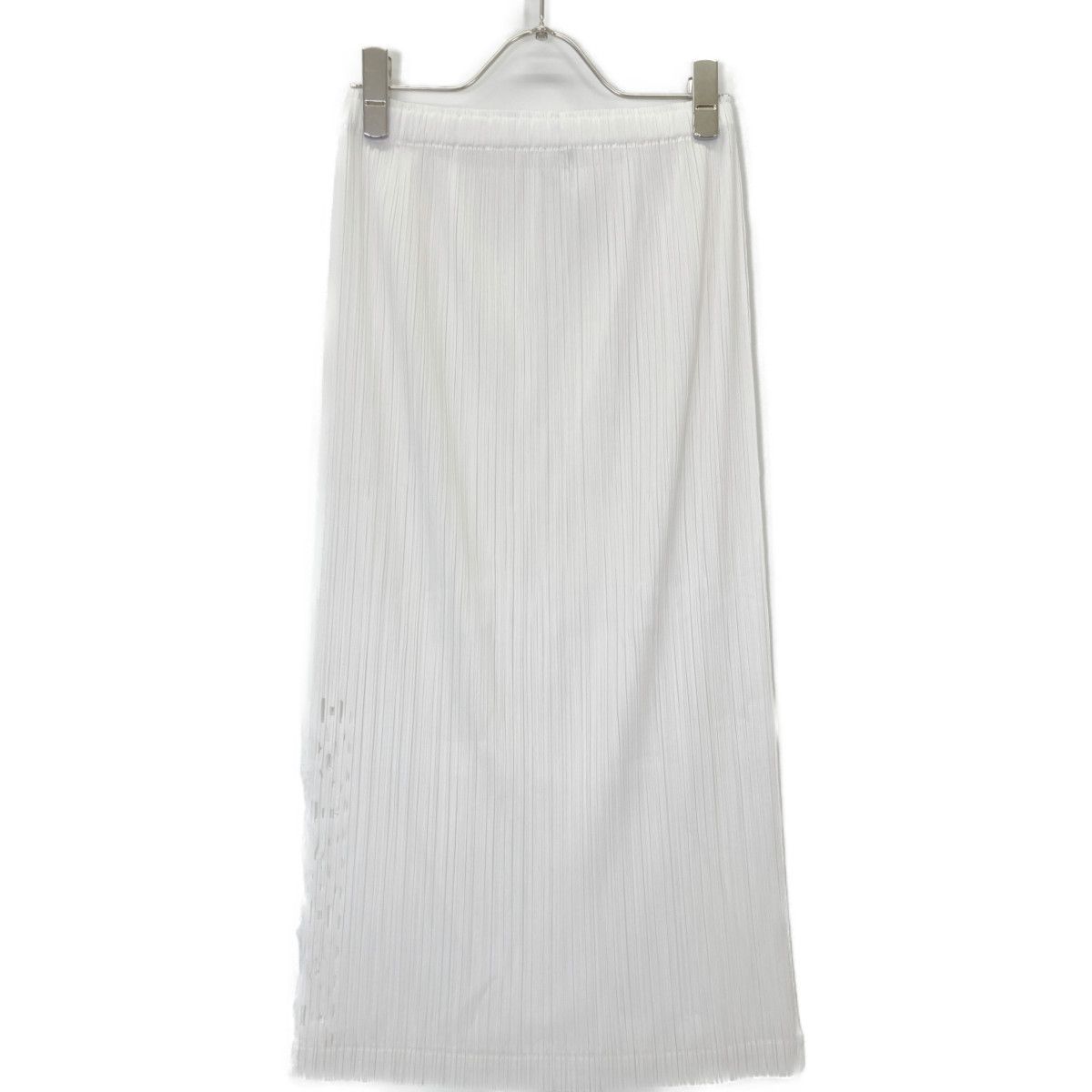 PLEATS PLEASE ホワイト プリーツスカート PLEATS PLEASE プリーツプリーズ 19SS PP91-JG763 ﾎﾜｲﾄ ｶｯﾄﾜｰｸ ｽﾘｯﾄ