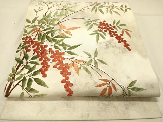 平和屋着物＊夏物　八寸名古屋帯　唐組　正絹　逸品　AABB6645np 平和屋着物◎八寸名古屋帯 唐織 南天文 正絹 逸品 DABA2236ya - メルカリ