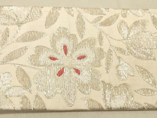 平和屋着物◎九寸名古屋帯 草花文 金銀糸 正絹 逸品 DABA2247ya - メルカリ