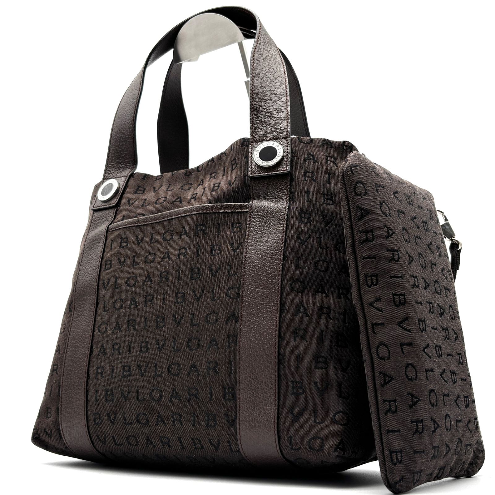 極美品 BVLGARI ブルガリ ロゴマニア ハンドバッグ ポーチ付き