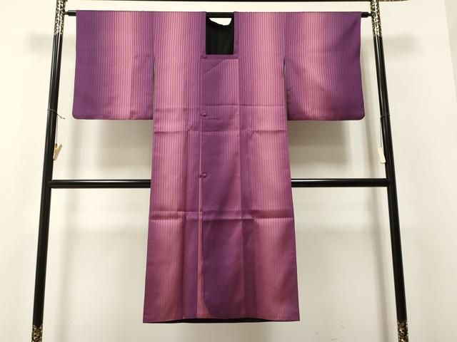 平和屋着物＃道行コート 雨コート リバーシブル 霞文 黒地 ロング丈 正絹 ua