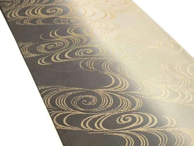 平和屋着物＊夏物 全通柄袋帯 流水文 金糸 正絹 cm