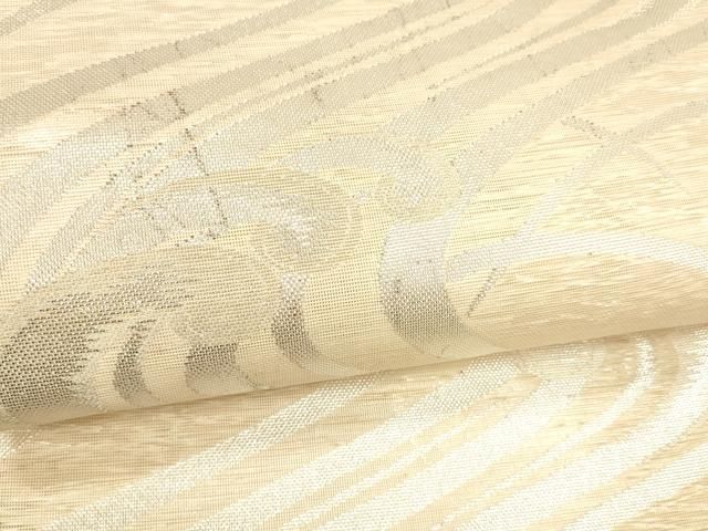 平和屋着物＊夏物 六通柄 本袋帯 流水文 銀糸 正絹 逸品 DABA0256cm