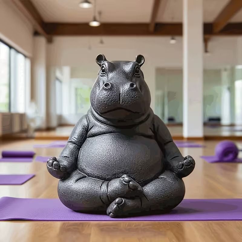 坐禅するカバ像 インテリア雑貨 インテリアオブジェ インテリア置物