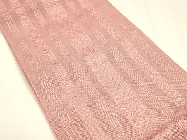 平和屋着物＊夏物 博多織 八寸名古屋帯 献上 桃色 cm