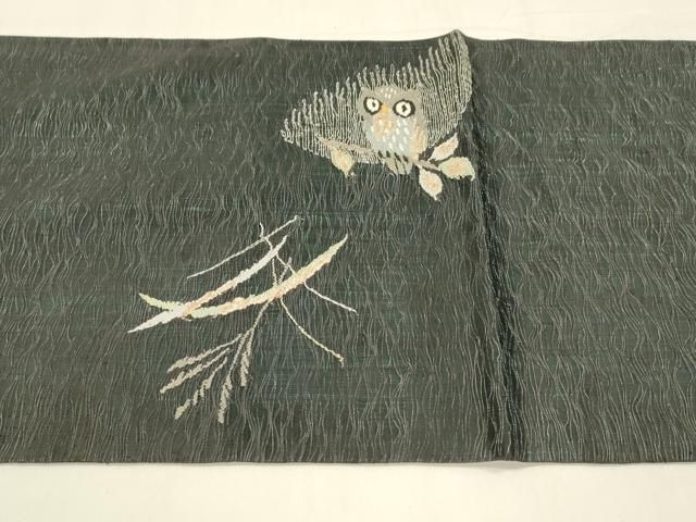 太鼓柄袋帯 ぜんまい紬