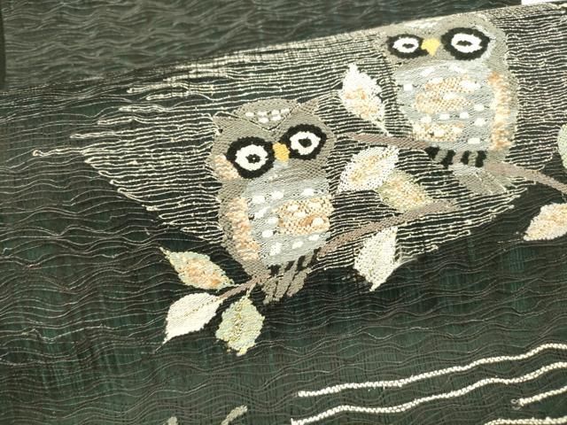 太鼓柄袋帯 ぜんまい紬