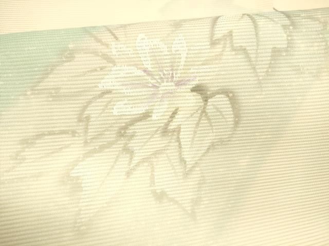 流水草花文 正絹