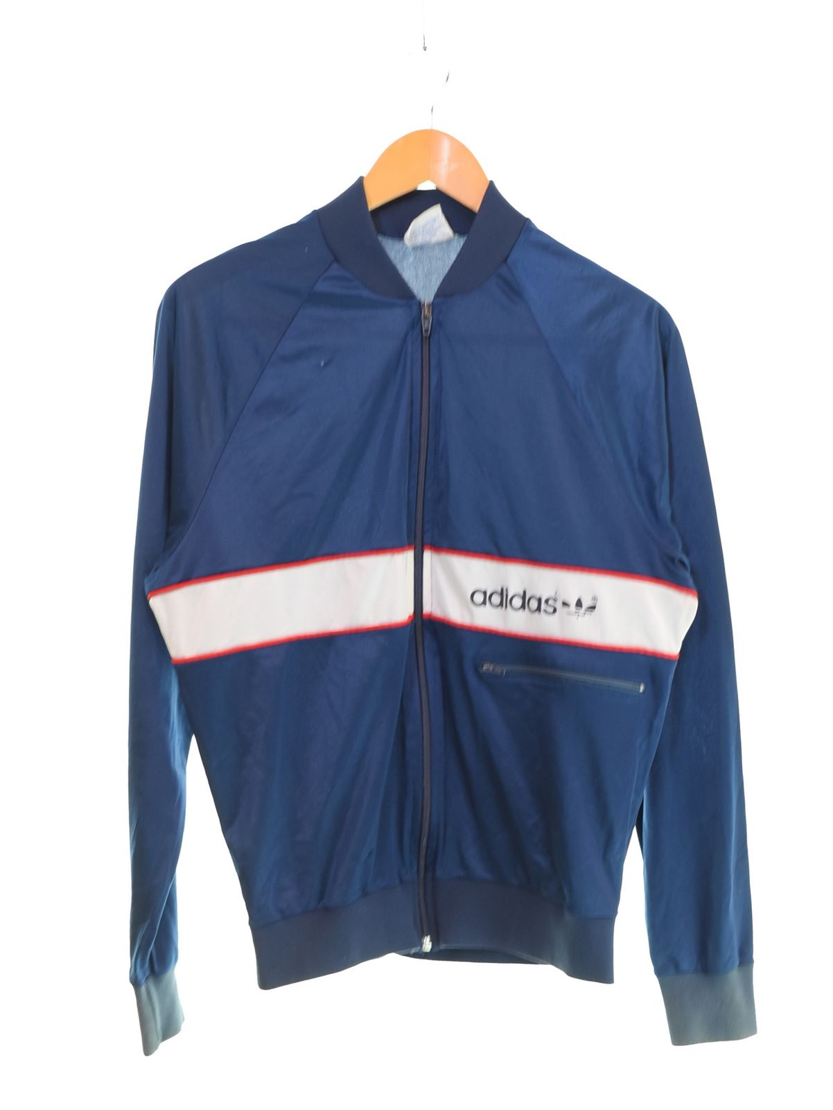 アディダス adidas 70 s 80 トラックジャケット Made in USA ジャージ ネイビー Mサイズ 103 MT-3700