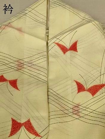  平和屋着物＊夏物 小紋 絽 舞蝶文 洗える着物 jd 小紋 着物