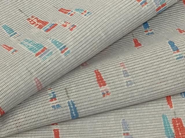 平和屋着物＊夏物 小紋 絽 扇尽くし 洗える着物 jd