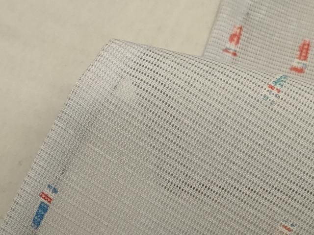  平和屋着物＊夏物 小紋 絽 扇尽くし 洗える着物 jd 小紋 着物