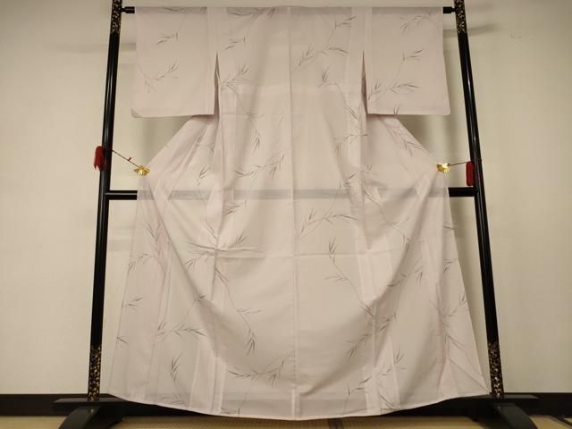 平和屋着物＊夏物 小紋 絽 枝葉文 洗える着物 jd